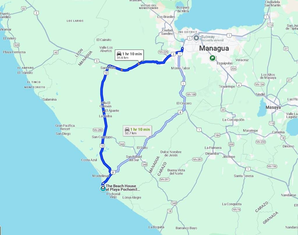 Managua to Pochomil